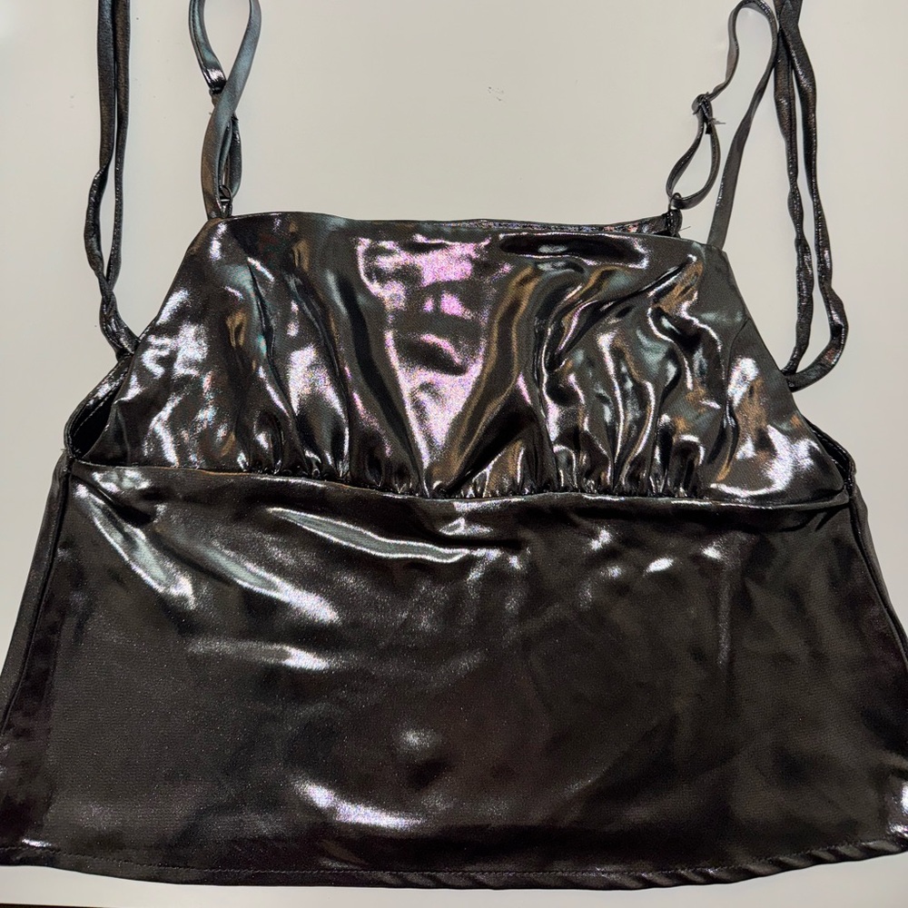 Black Satin Women's Top